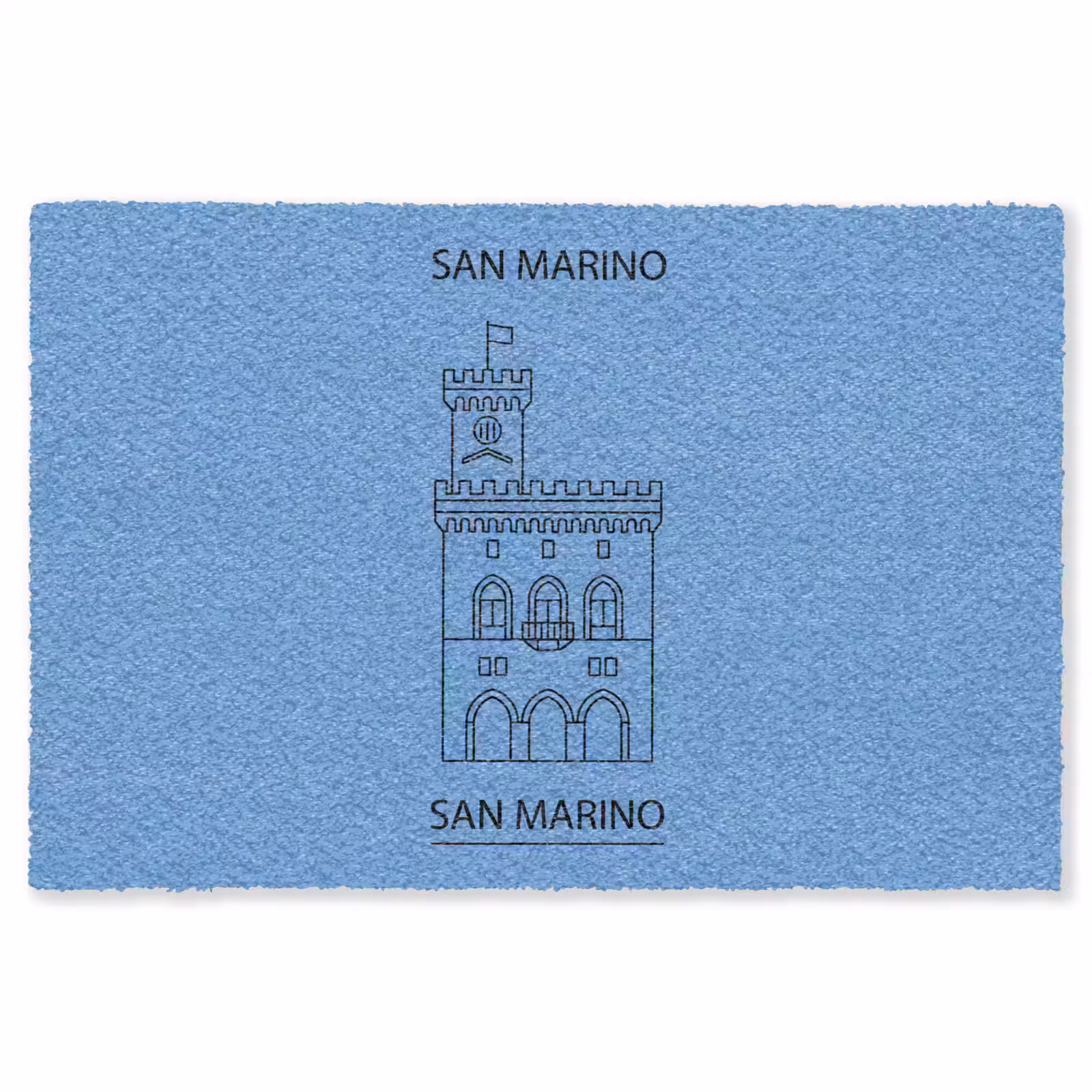 Vloerkleed - Gebouw - San Marino - Architectuur - Lijntekening - Blauw — 1