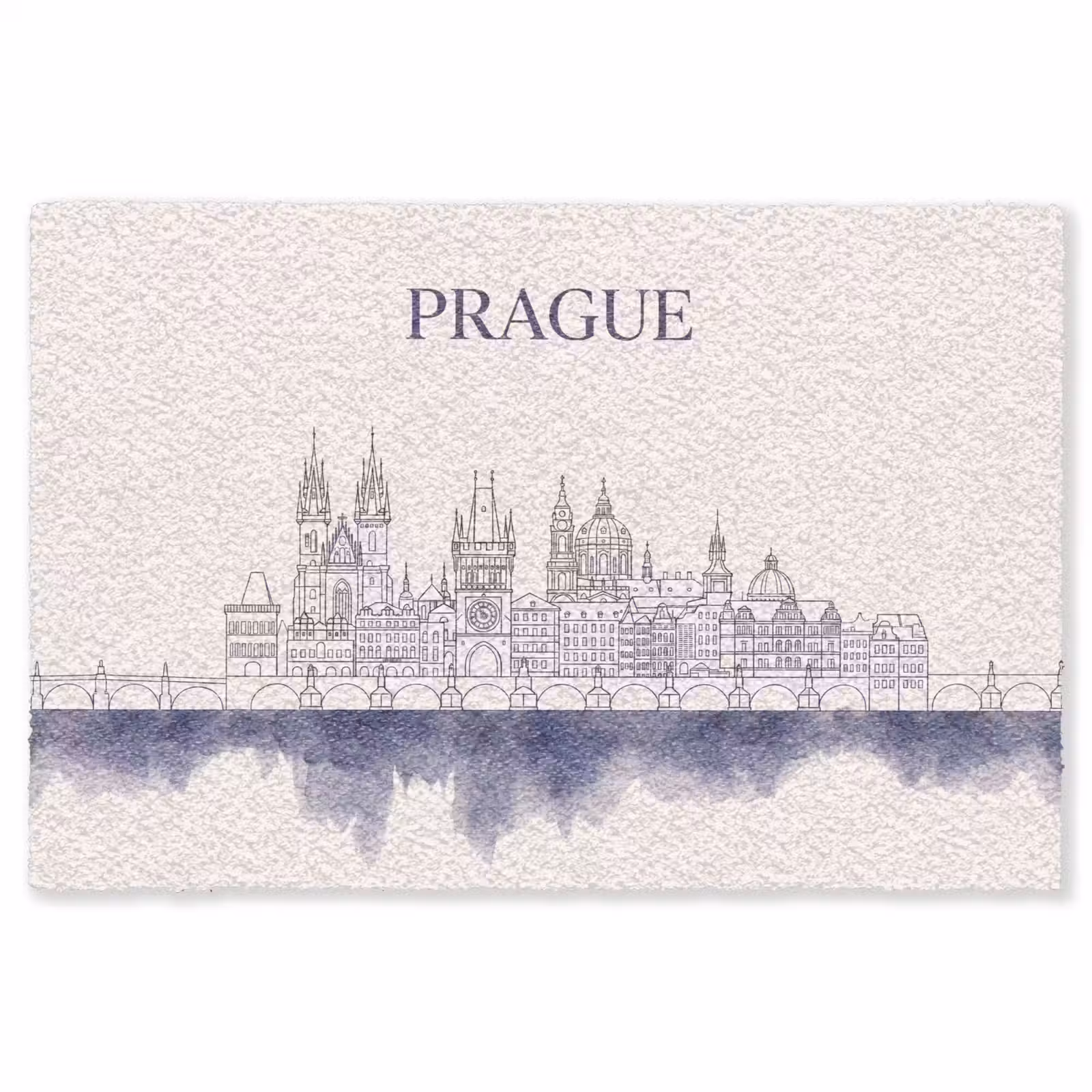 Vloerkleed - Praag - Skyline - Architectuur - Blauw — 1
