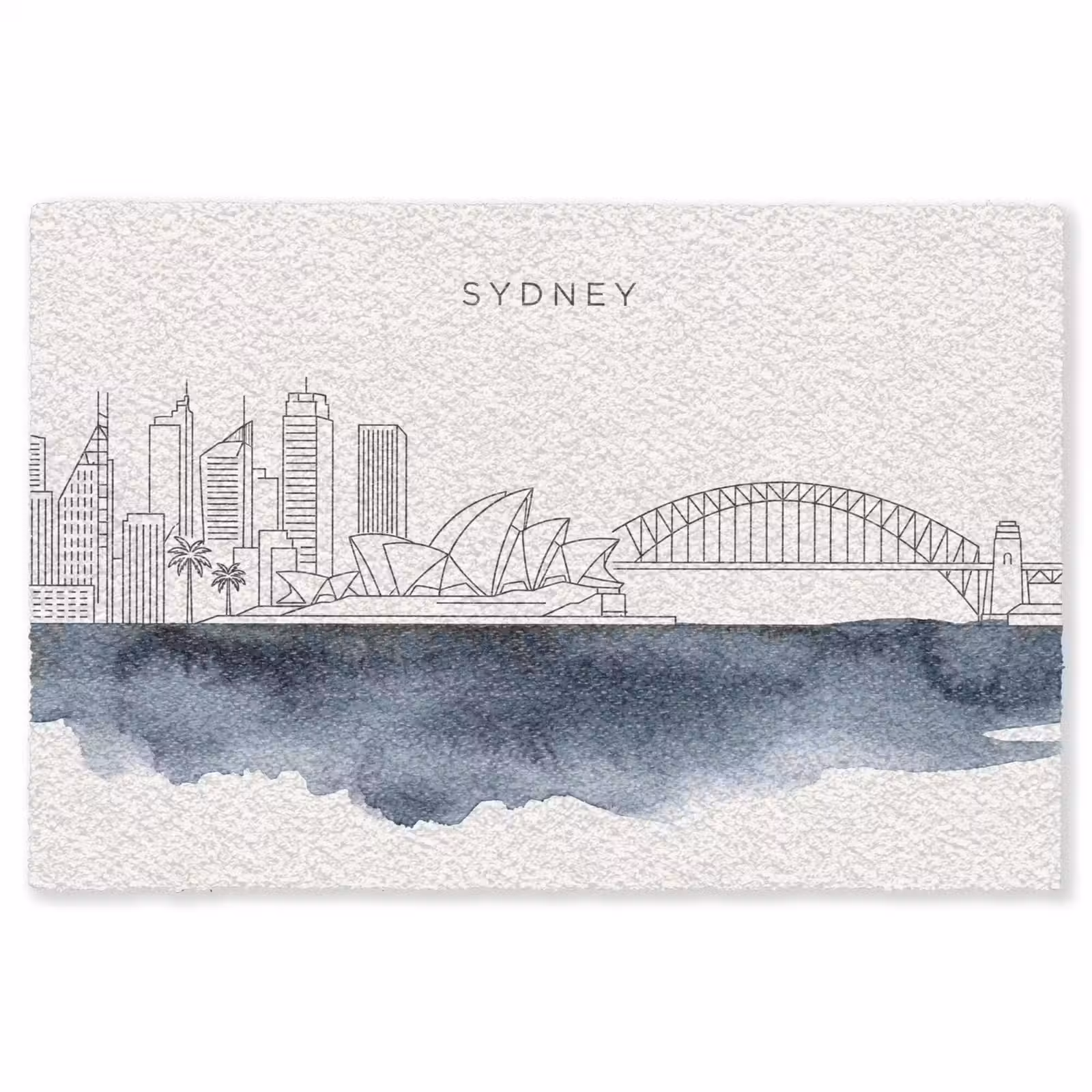 Vloerkleed - Stad - Skyline - Architectuur - Minimalistisch - Blauw — 1