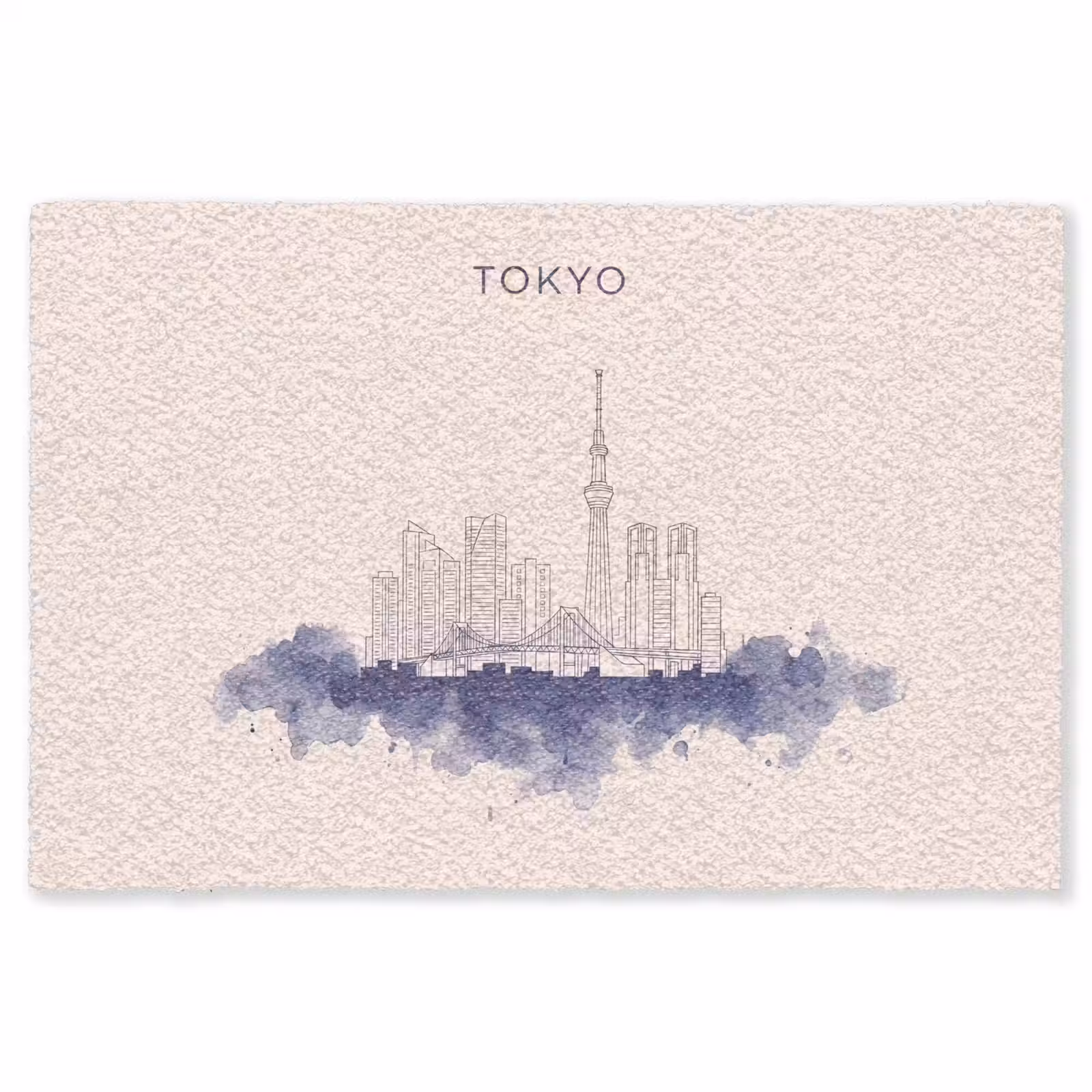 Vloerkleed - Tokyo - Skyline - Stad - Abstract - Blauw — 1