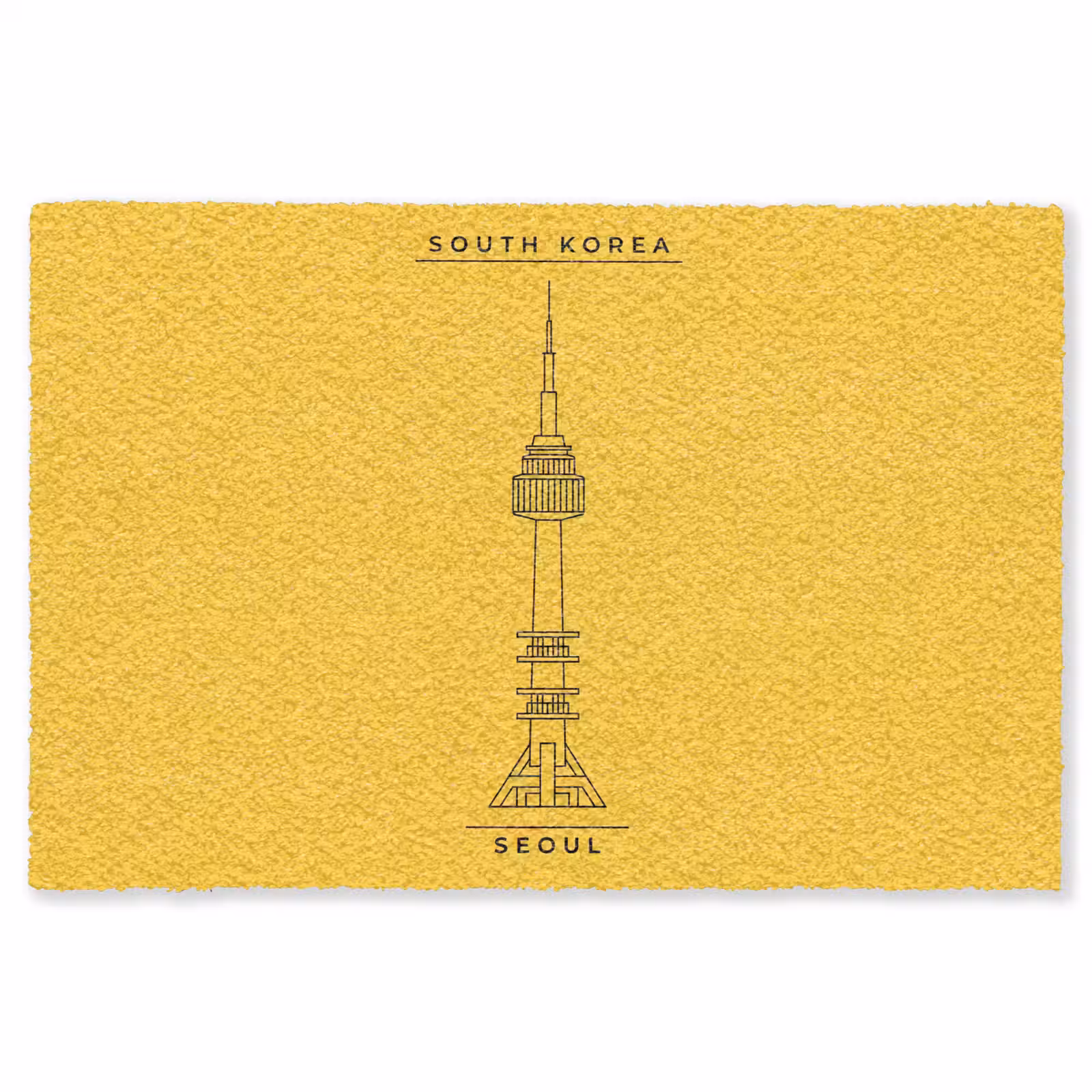 Vloerkleed - Toren - Seoul - Architectuur - Minimalistisch - Geel — 1