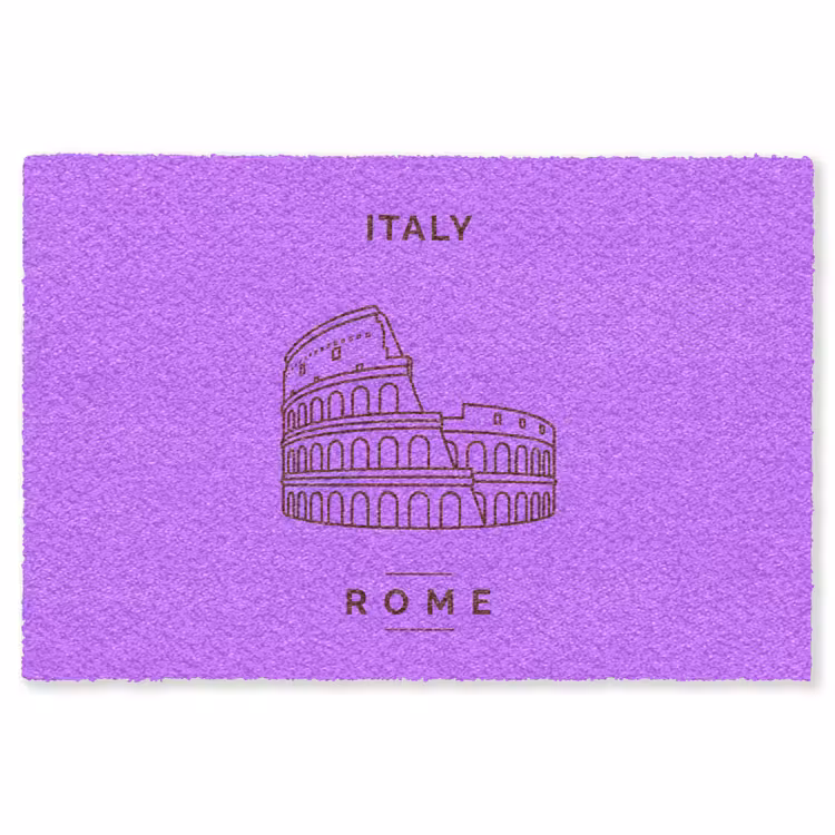 Vloerkleed - Architectuur - Colosseum - Rome - Minimalistisch - Paars — 1