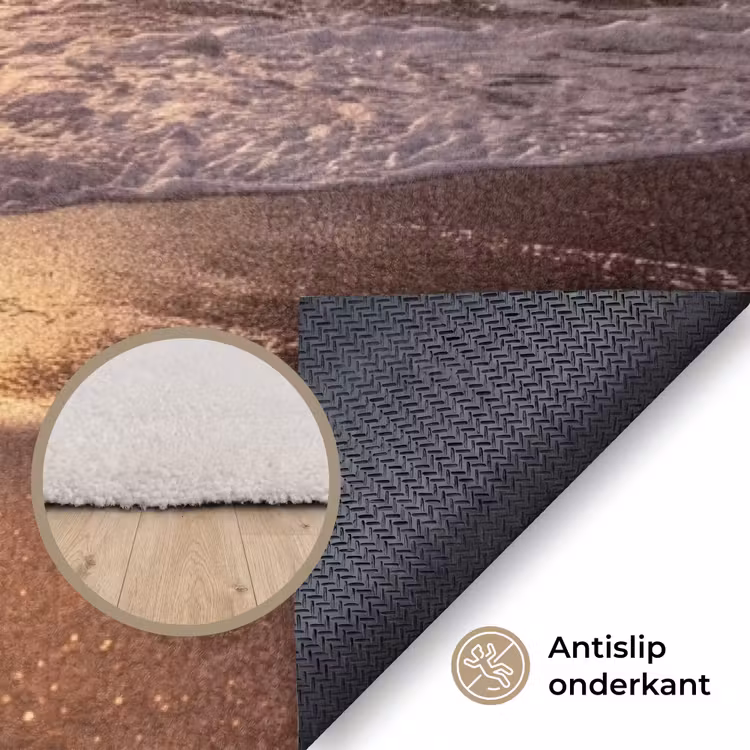 Vloerkleed - Mensen - Oceaan - Zonsondergang - Kust - Goud — 4