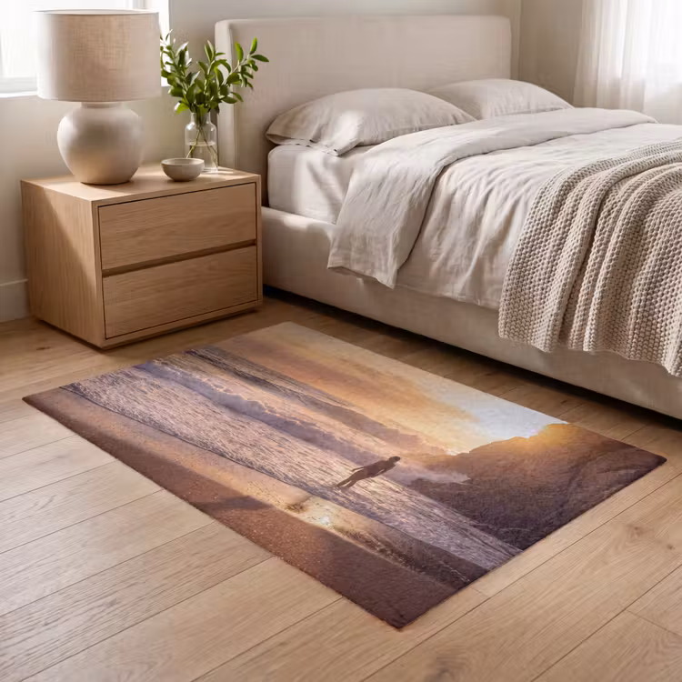 Vloerkleed - Mensen - Oceaan - Zonsondergang - Kust - Goud — 5