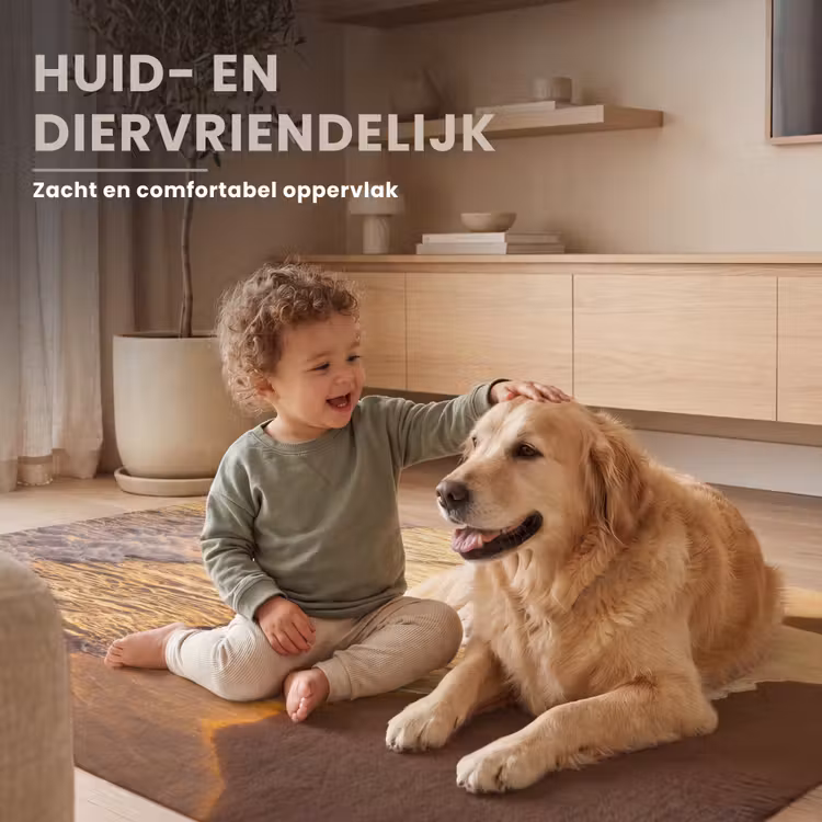 Vloerkleed - Surfer - Strand - Zonsondergang - Oceaan - Goud — 6