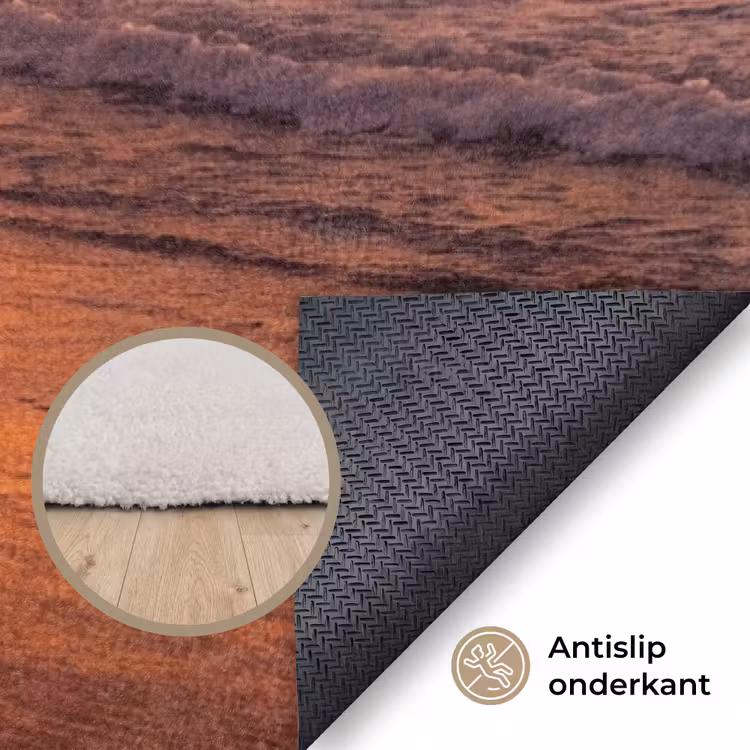 Vloerkleed - Vrouw - Surfplank - Strand - Zonsondergang - Oranje — 4