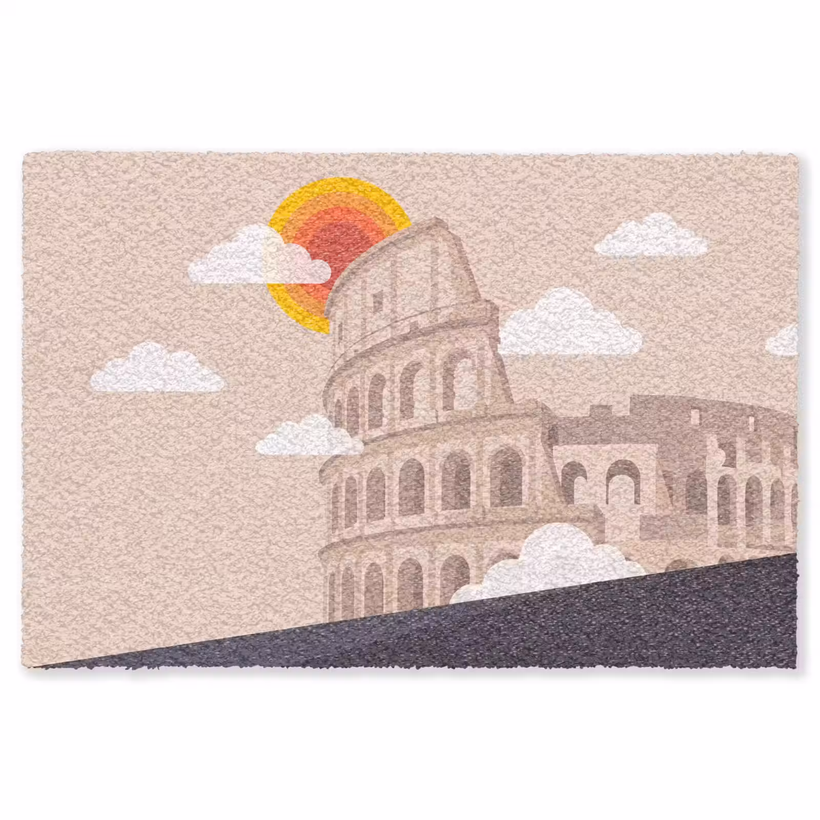 Vloerkleed - Colosseum - Zonsopgang - Rome - Architectuur - Beige — 1
