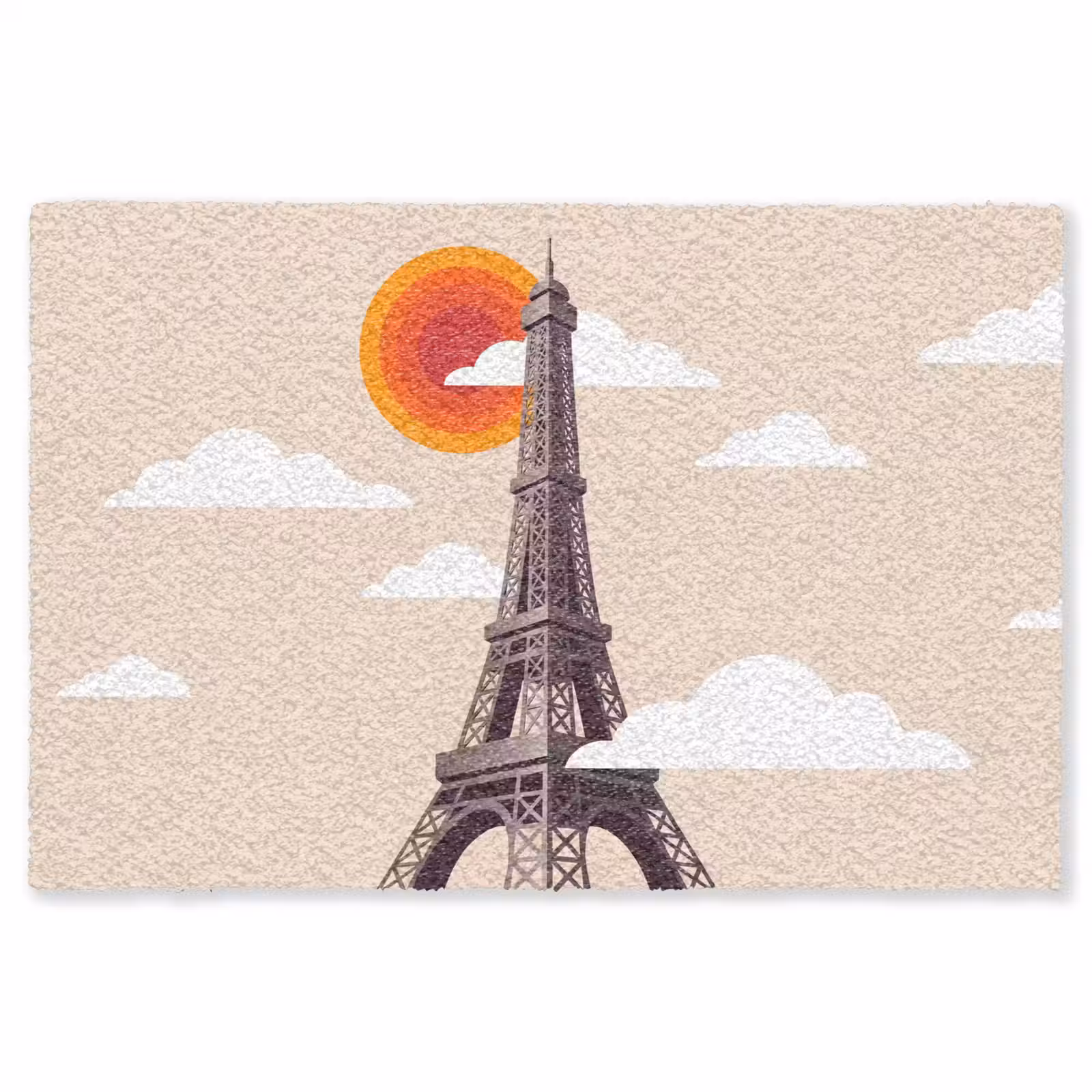 Vloerkleed - Eiffeltoren - Zon - Architectuur - Abstract - Beige — 1
