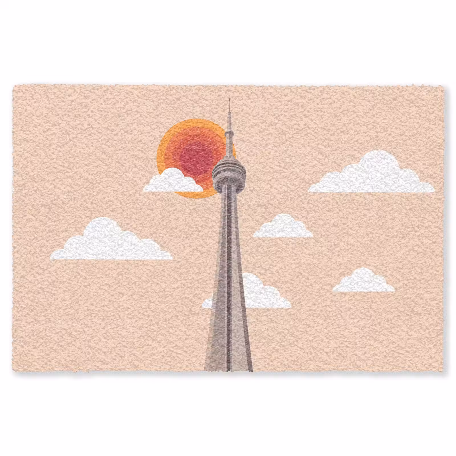 Vloerkleed - Stad - Gebouw - Architectuur - Retro - Oranje — 1