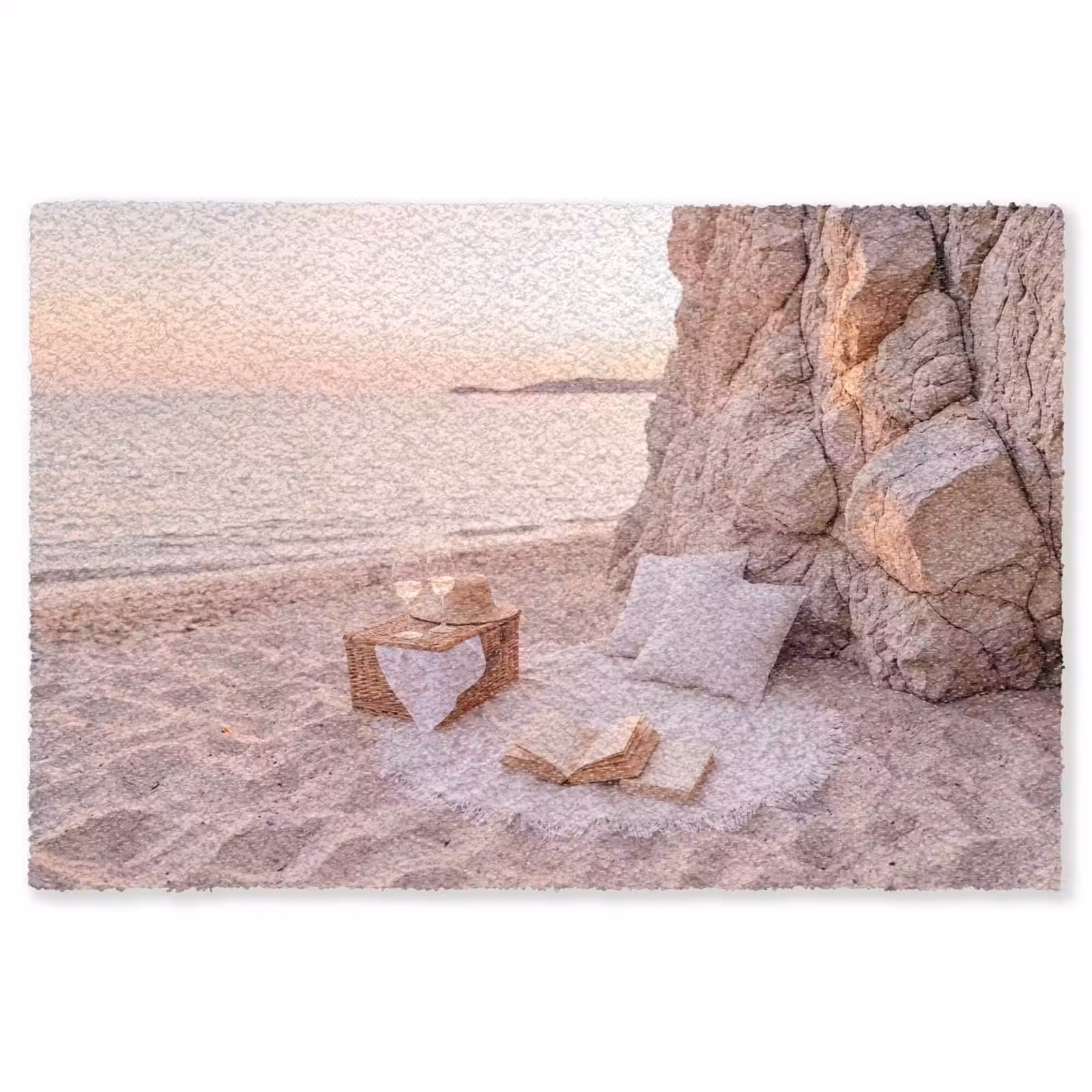 Vloerkleed - Strand - Picknick - Zonsondergang - Zomer - Natuur — 1