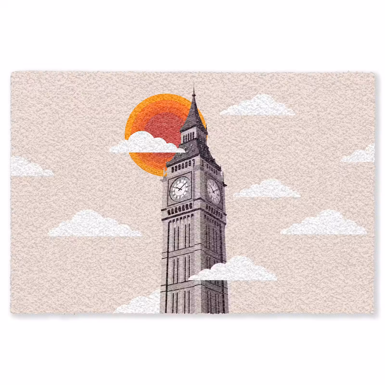Vloerkleed - Toren - Klok - Londen - Architectuur - Retro — 1