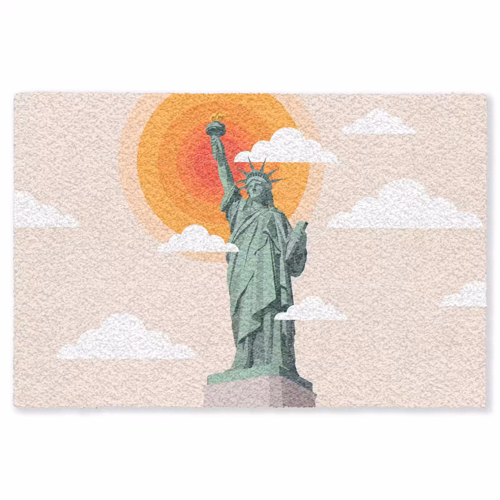 Vloerkleed - Vrijheidsbeeld - New York - Zon - Modern — 1