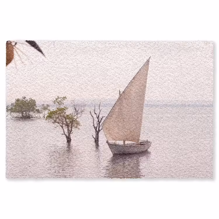 Vloerkleed - Boot - Zeil - Water - Tropisch - Natuur — 1