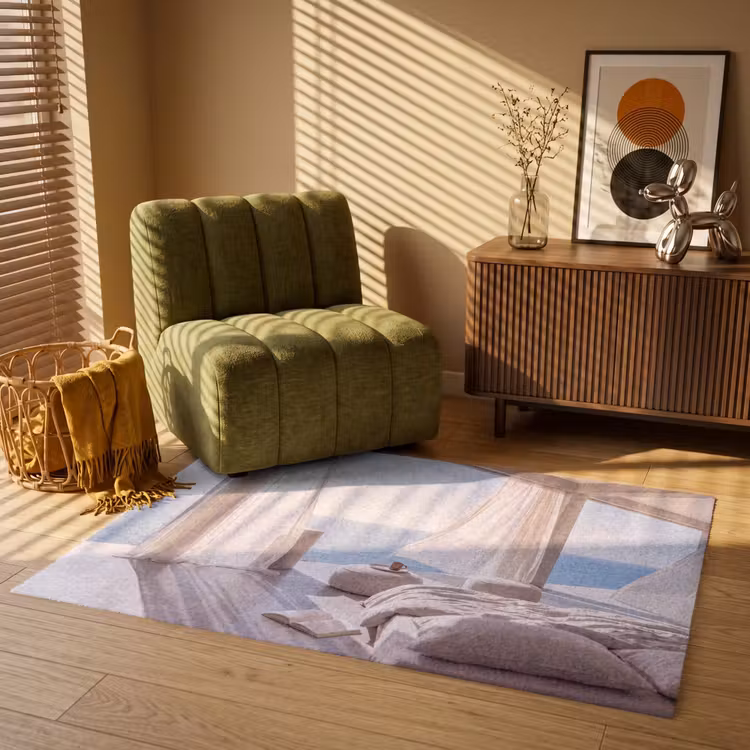 Vloerkleed - Interieur - Zeezicht - Modern - Rust - Beige — 2