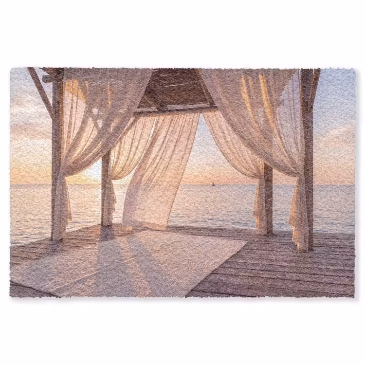 Vloerkleed - Overkapping - Zee - Zonsondergang - Vakantie - Rust — 1