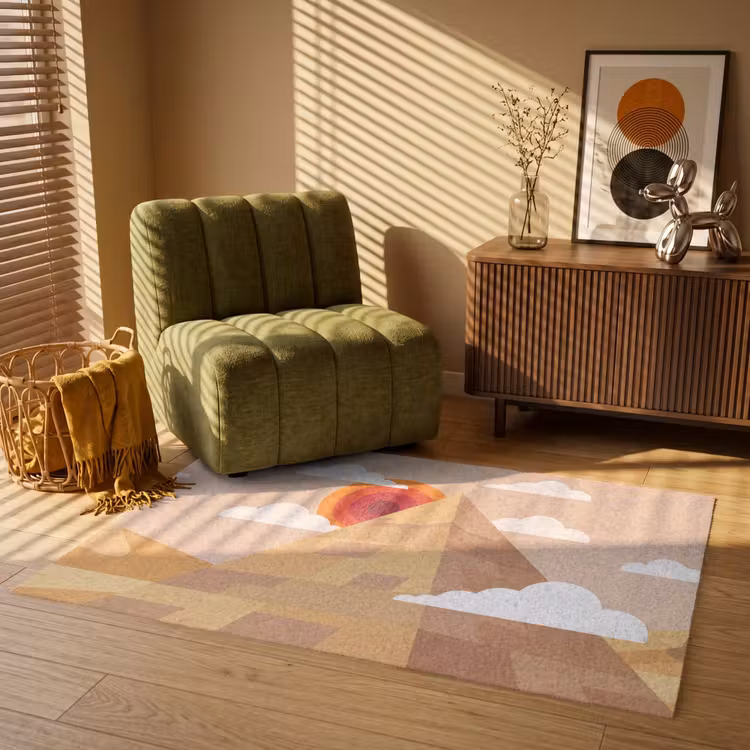 Vloerkleed - Piramide - Zon - Woestijn - Modern - Oranje — 2