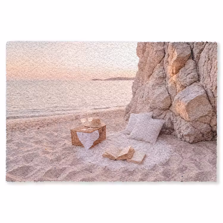 Vloerkleed - Strand - Picknick - Zonsondergang - Zomer - Natuur — 1