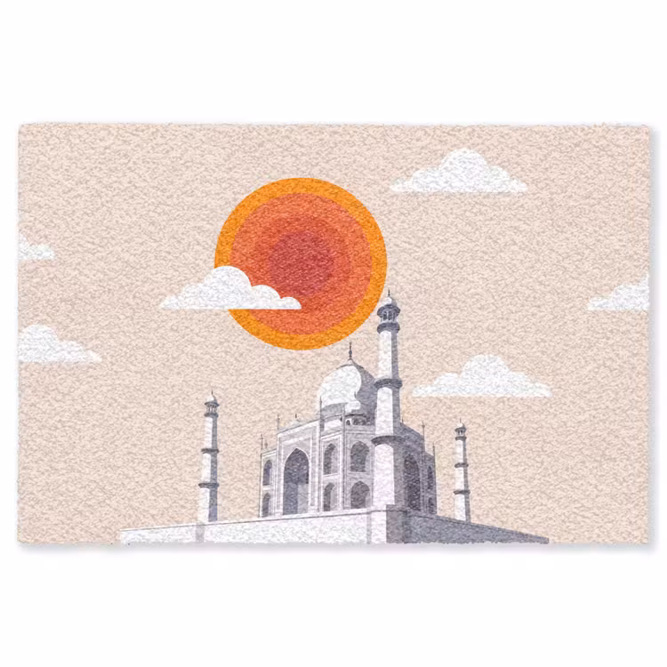 Vloerkleed - Taj Mahal - Zon - Koepel - Architectuur - India - Grafisch — 1