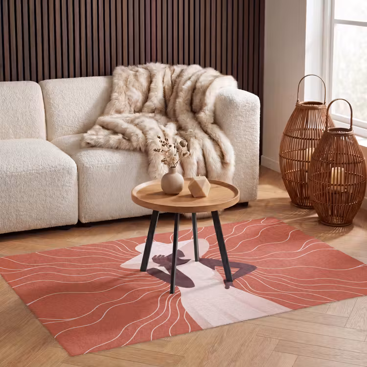 Vloerkleed - Vrouw - Hoed - Portret - Modern - Beige — 3