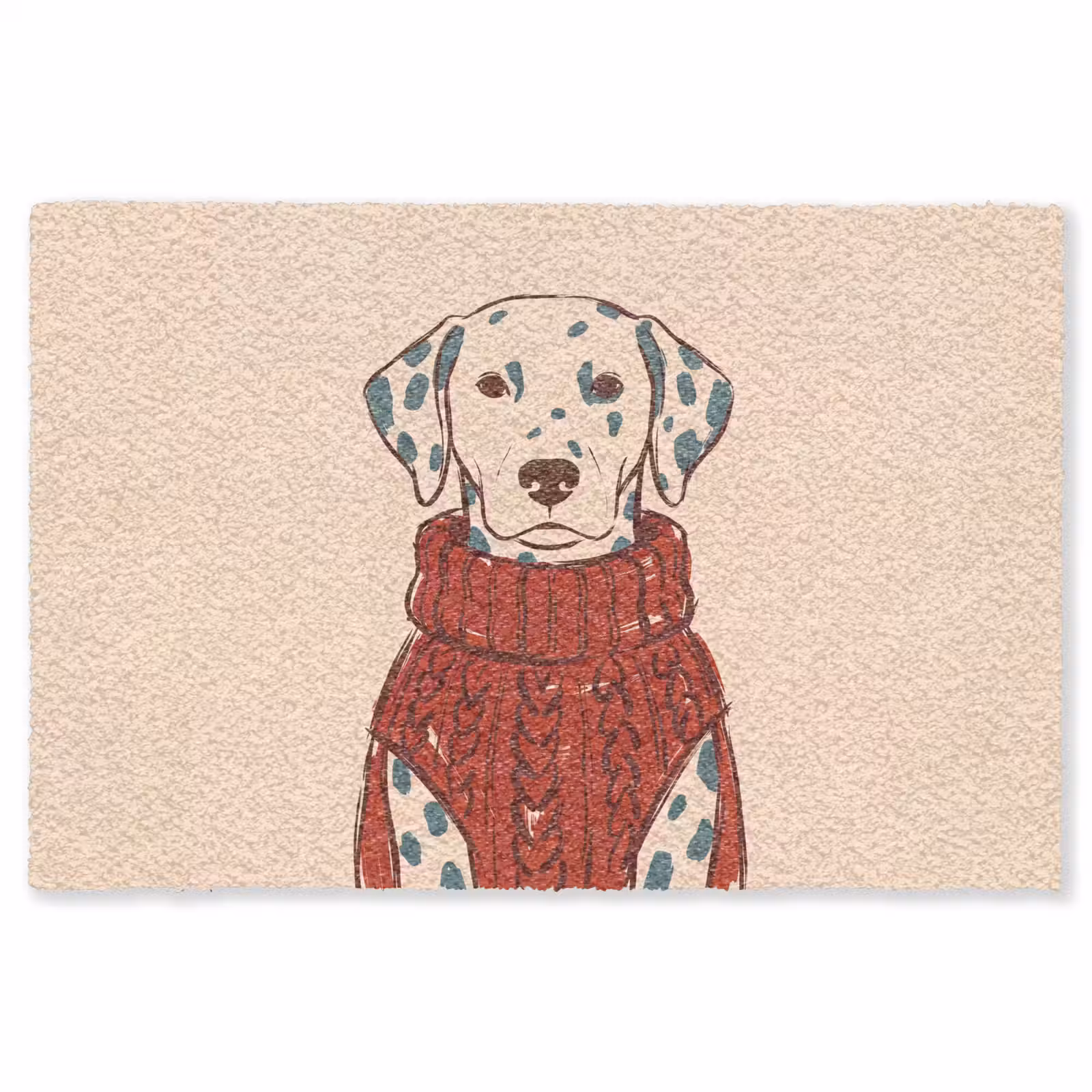 Vloerkleed - Hond - Trui - Winter - Dieren - Rood — 1
