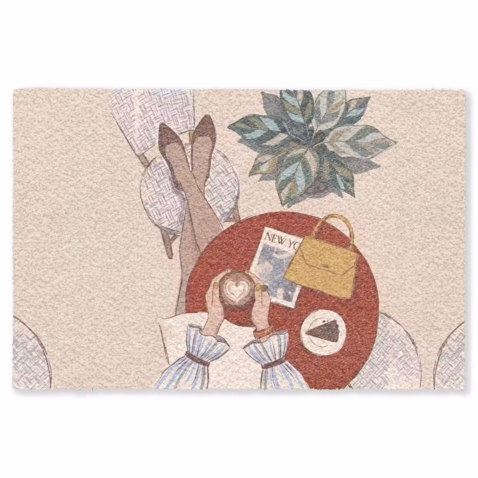 Vloerkleed - Mensen - Cafe - Koffie - Stadsleven - Modern — 1