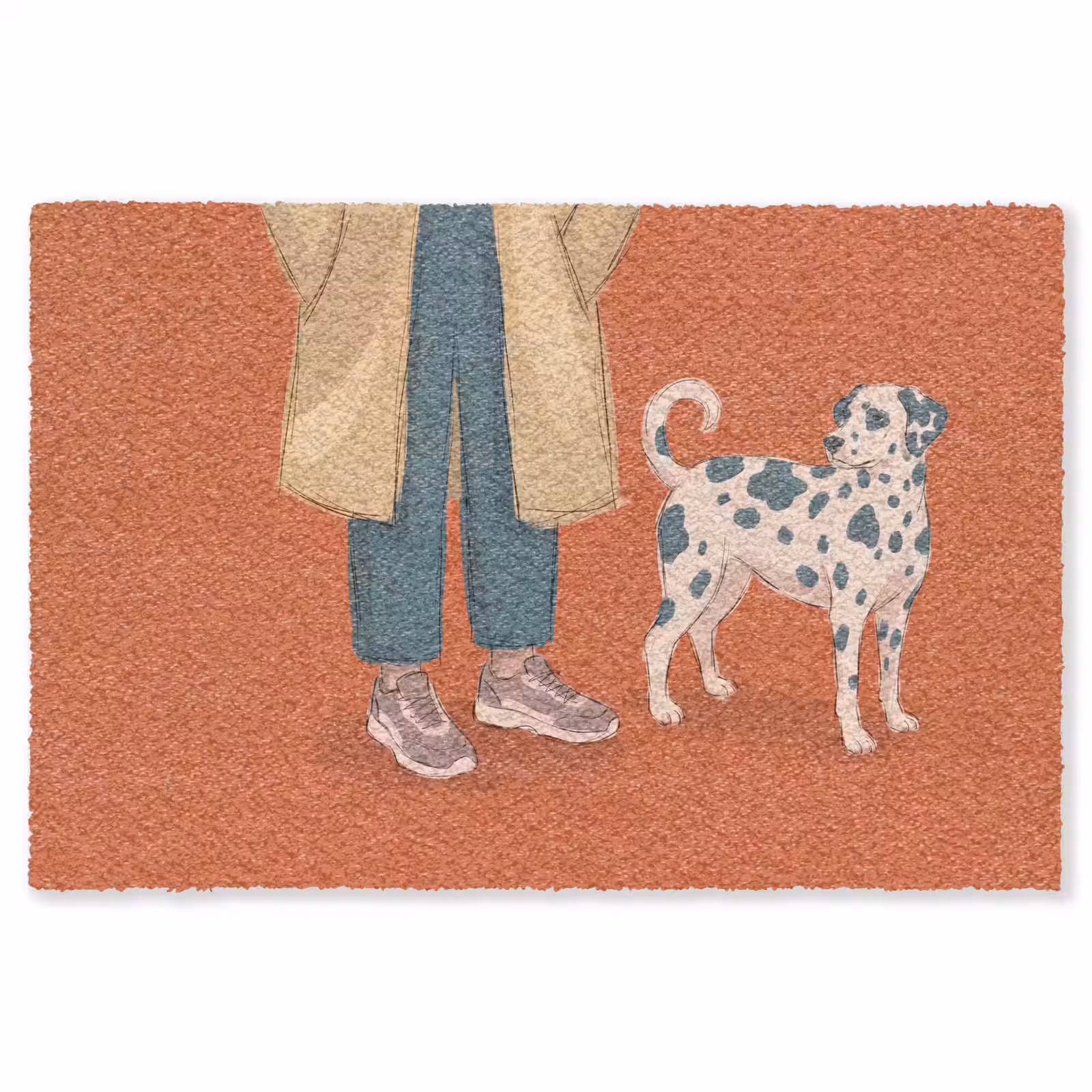 Vloerkleed - Persoon - Hond - Dieren - Illustratie - Modern — 1