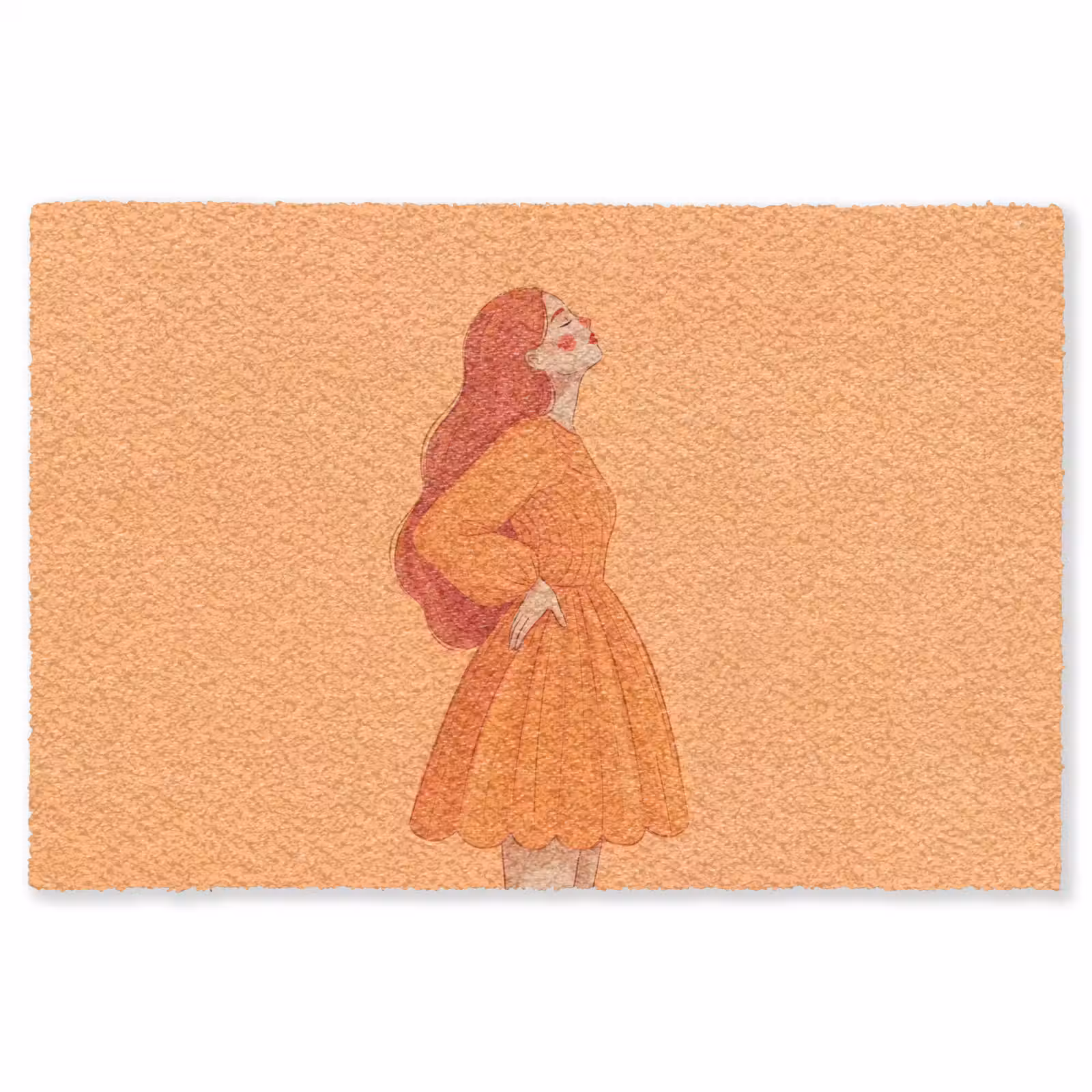 Vloerkleed - Vrouw - Profiel - Mensen - Modern - Oranje — 1