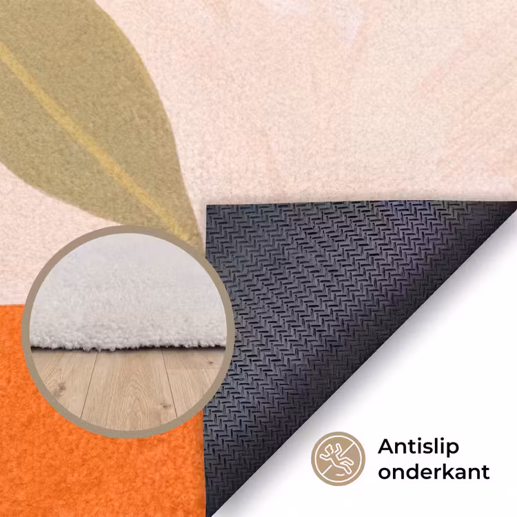 Vloerkleed - Bloemen - Vaas - Abstract - Paars - Oranje — 4