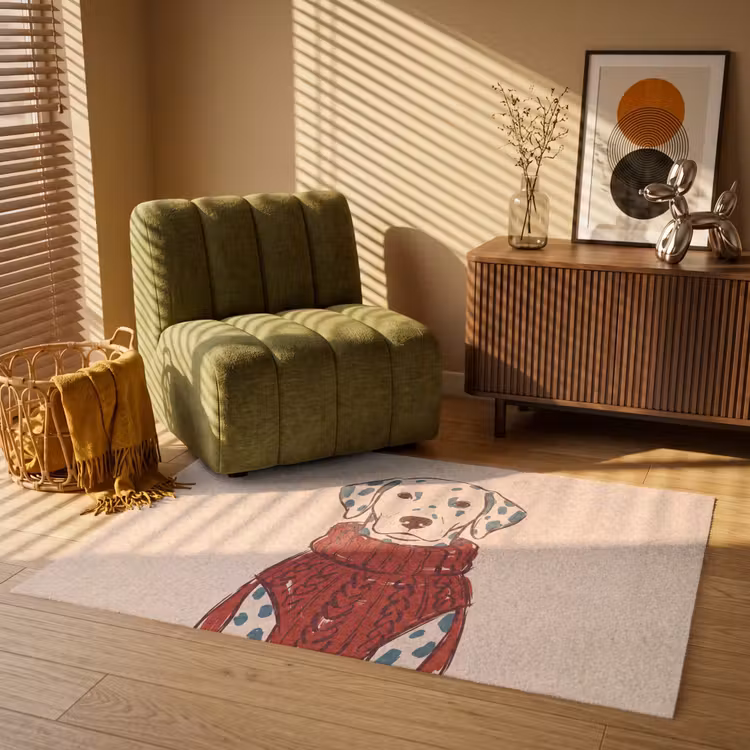 Vloerkleed - Hond - Trui - Winter - Dieren - Rood — 2