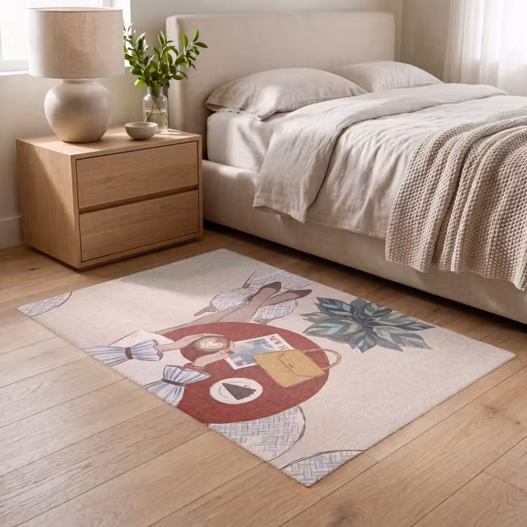 Vloerkleed - Mensen - Cafe - Koffie - Stadsleven - Modern — 5