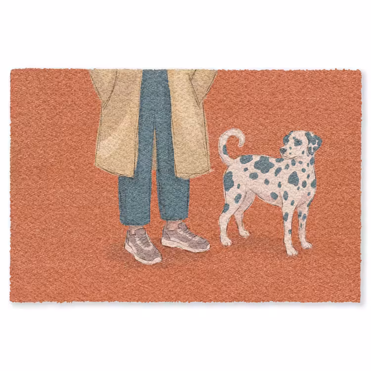 Vloerkleed - Persoon - Hond - Dieren - Illustratie - Modern — 1
