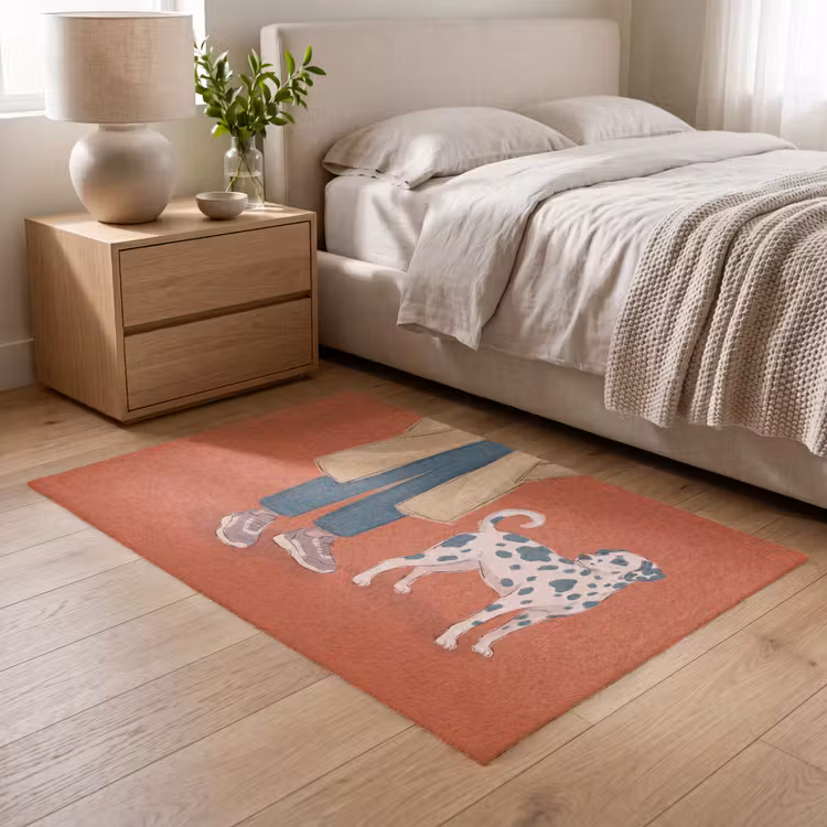 Vloerkleed - Persoon - Hond - Dieren - Illustratie - Modern — 5