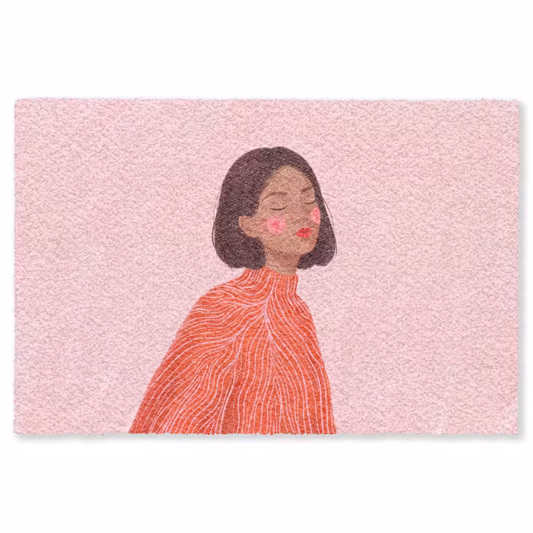Vloerkleed - Vrouw - Portret - Modern - Kunst - Roze — 1