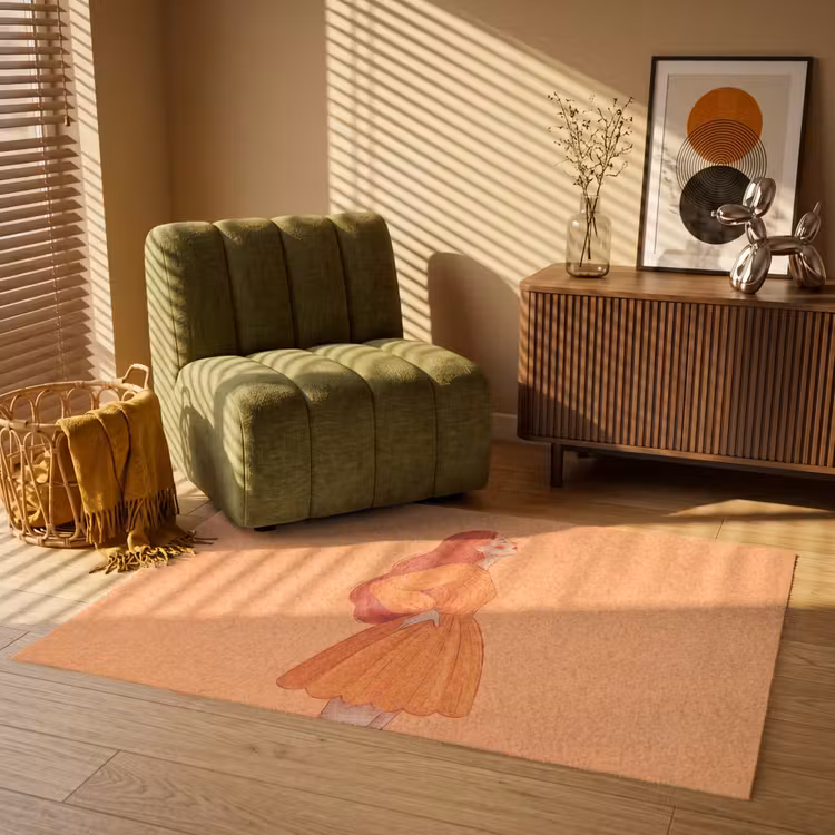 Vloerkleed - Vrouw - Profiel - Mensen - Modern - Oranje — 2
