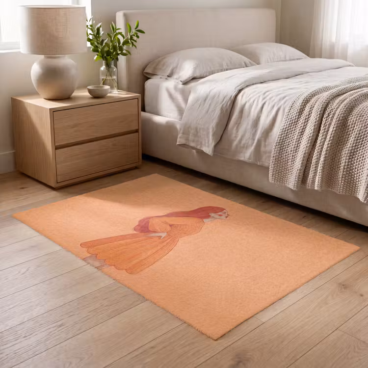 Vloerkleed - Vrouw - Profiel - Mensen - Modern - Oranje — 5