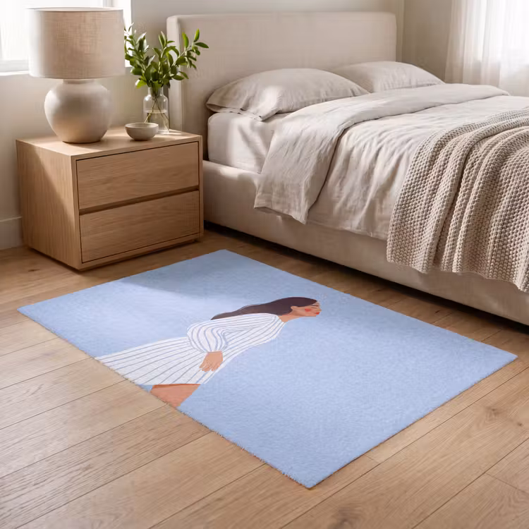 Vloerkleed - Vrouw - Profiel - Rust - Modern - Illustratie — 5