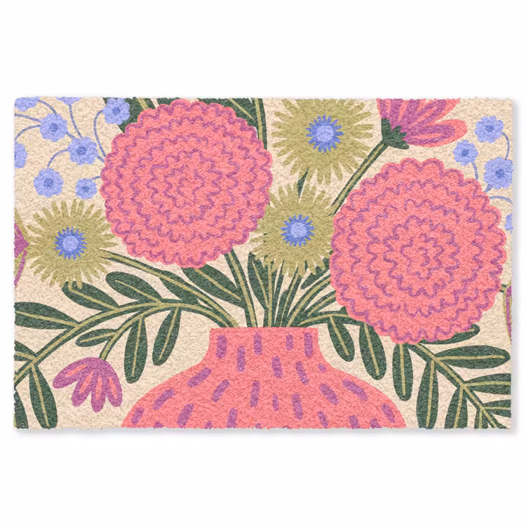 Vloerkleed - Bloemen - Boeket - Natuur - Abstract - Roze — 1