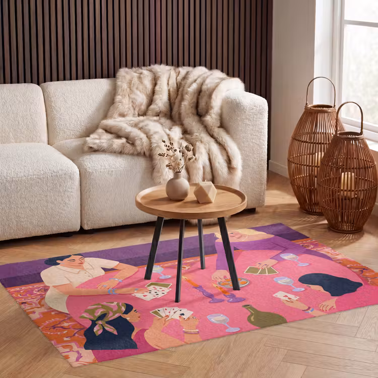 Vloerkleed - Mensen - Kaartspel - Interieur - Modern - Kleurrijk — 3