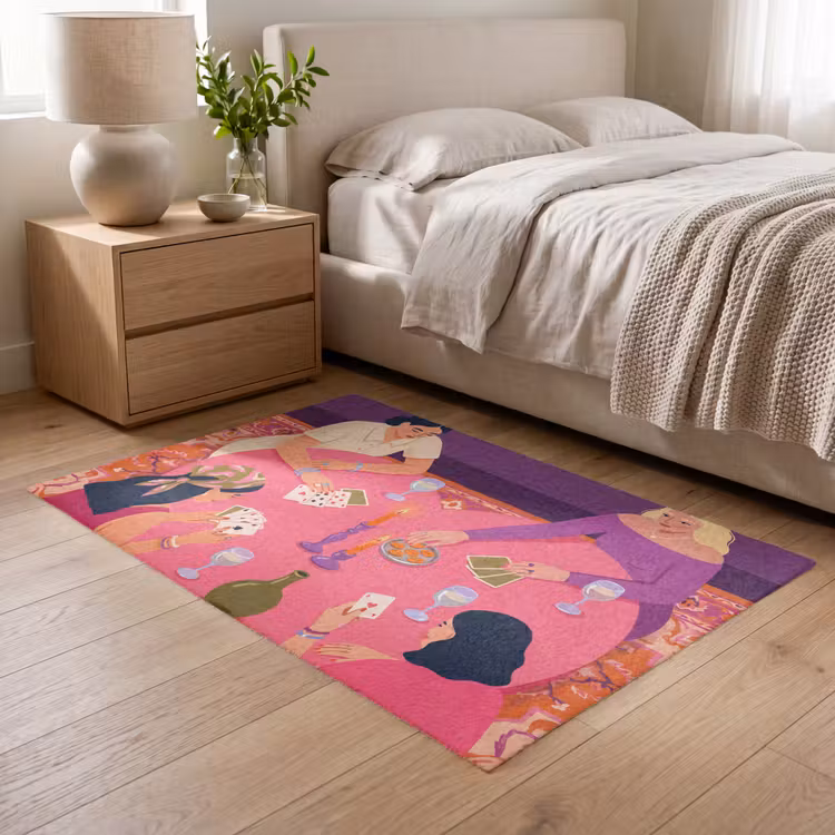 Vloerkleed - Mensen - Kaartspel - Interieur - Modern - Kleurrijk — 5