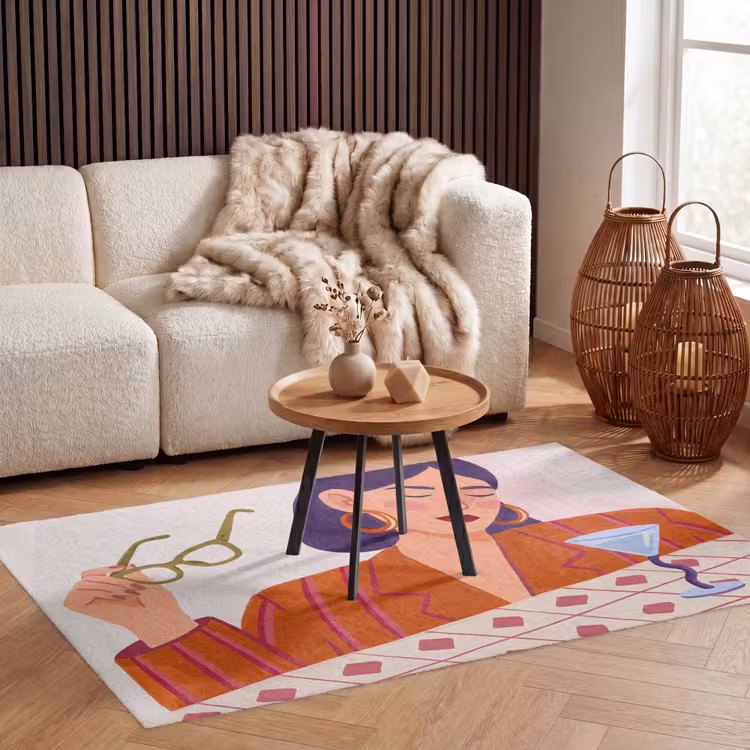 Vloerkleed - Vrouw - Bril - Cocktail - Illustratie - Modern — 3