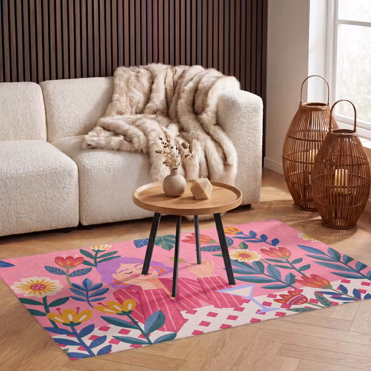 Vloerkleed - Vrouw - Cocktail - Bloemen - Modern - Roze — 3