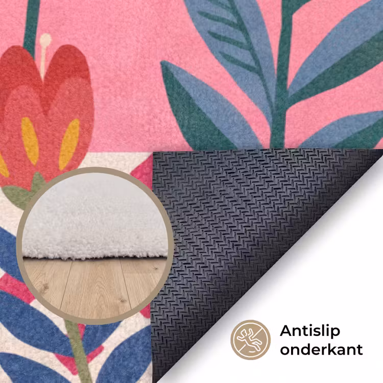 Vloerkleed - Vrouw - Cocktail - Bloemen - Modern - Roze — 4
