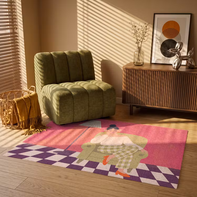 Vloerkleed - Vrouw - Rust - Interieur - Modern - Kunst — 2