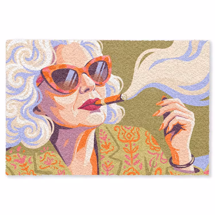 Vloerkleed - Vrouw - Zonnebril - Portret - Modern - Kleurrijk — 1