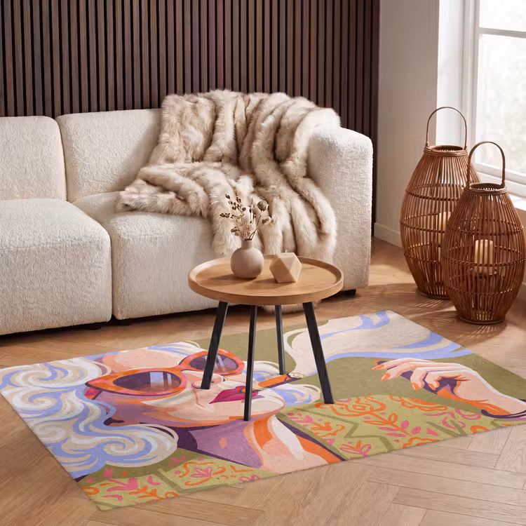 Vloerkleed - Vrouw - Zonnebril - Portret - Modern - Kleurrijk — 3
