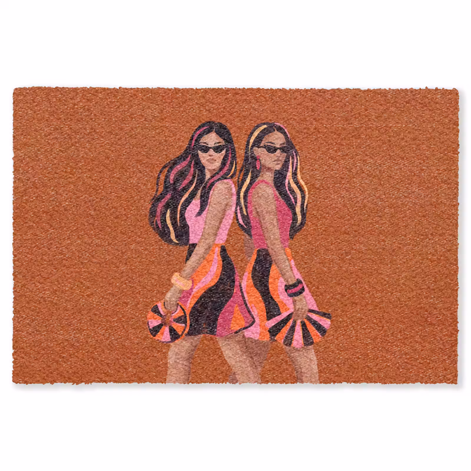 Vloerkleed - Mensen - Duo - Mode - Illustratie - Kleurrijk — 1