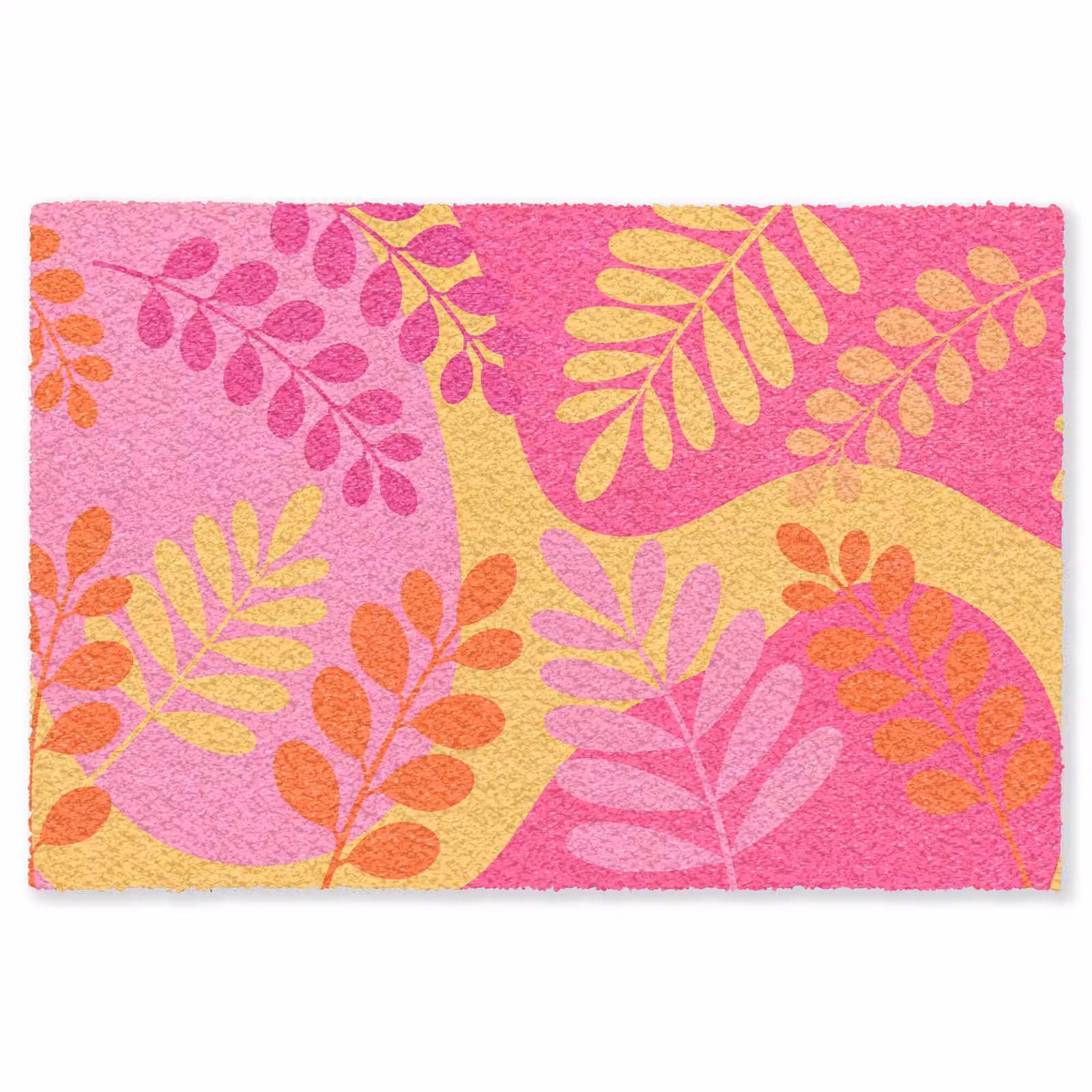 Vloerkleed - Natuur - Bladeren - Abstract - Roze - Geel — 1