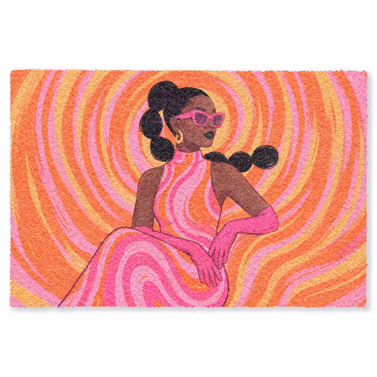 Vloerkleed - Vrouw - Portret - Kunst - Abstract - Roze — 1