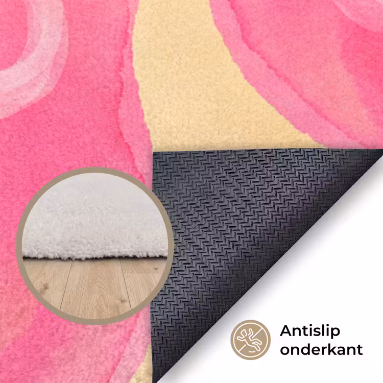 Vloerkleed - Abstract - Aquarel - Organisch - Oranje - Roze — 4