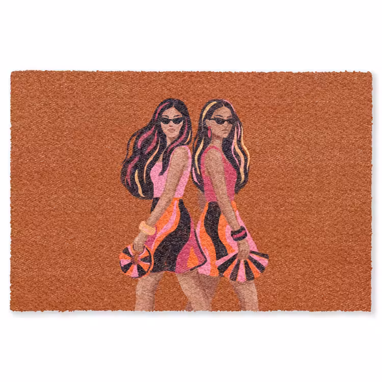 Vloerkleed - Mensen - Duo - Mode - Illustratie - Kleurrijk — 1